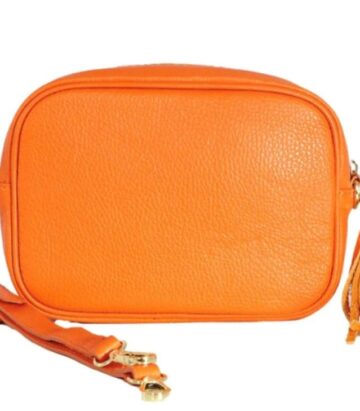 Leather Camera Bag - Orange