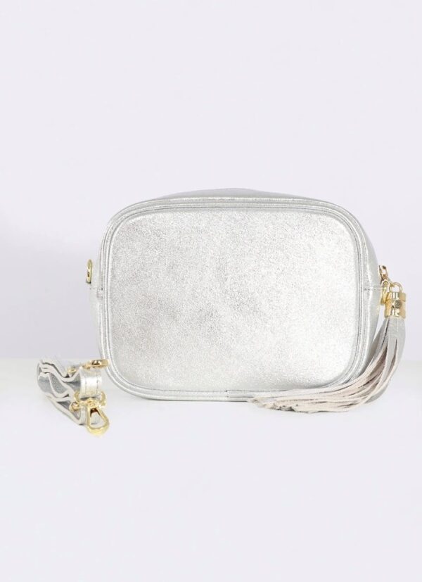 Leather Camera Bag - Silver