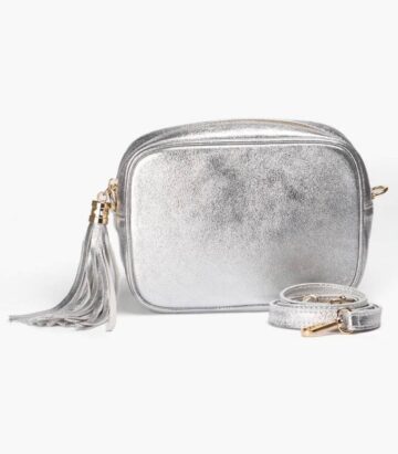 Leather Camera Bag – Silver