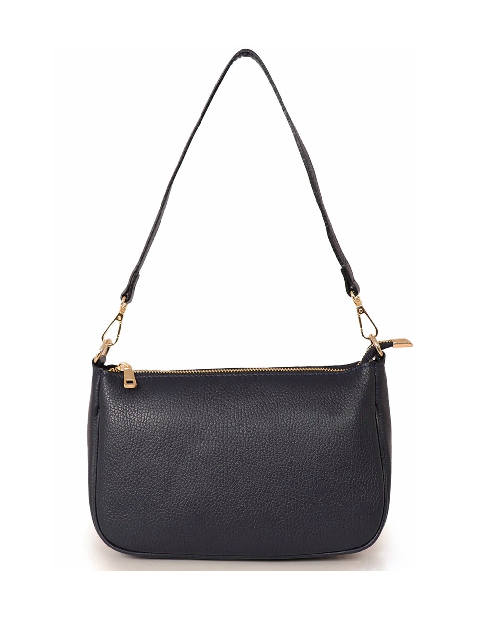 Leather Baguette Bag Navy – Fig Cashmere Ltd.