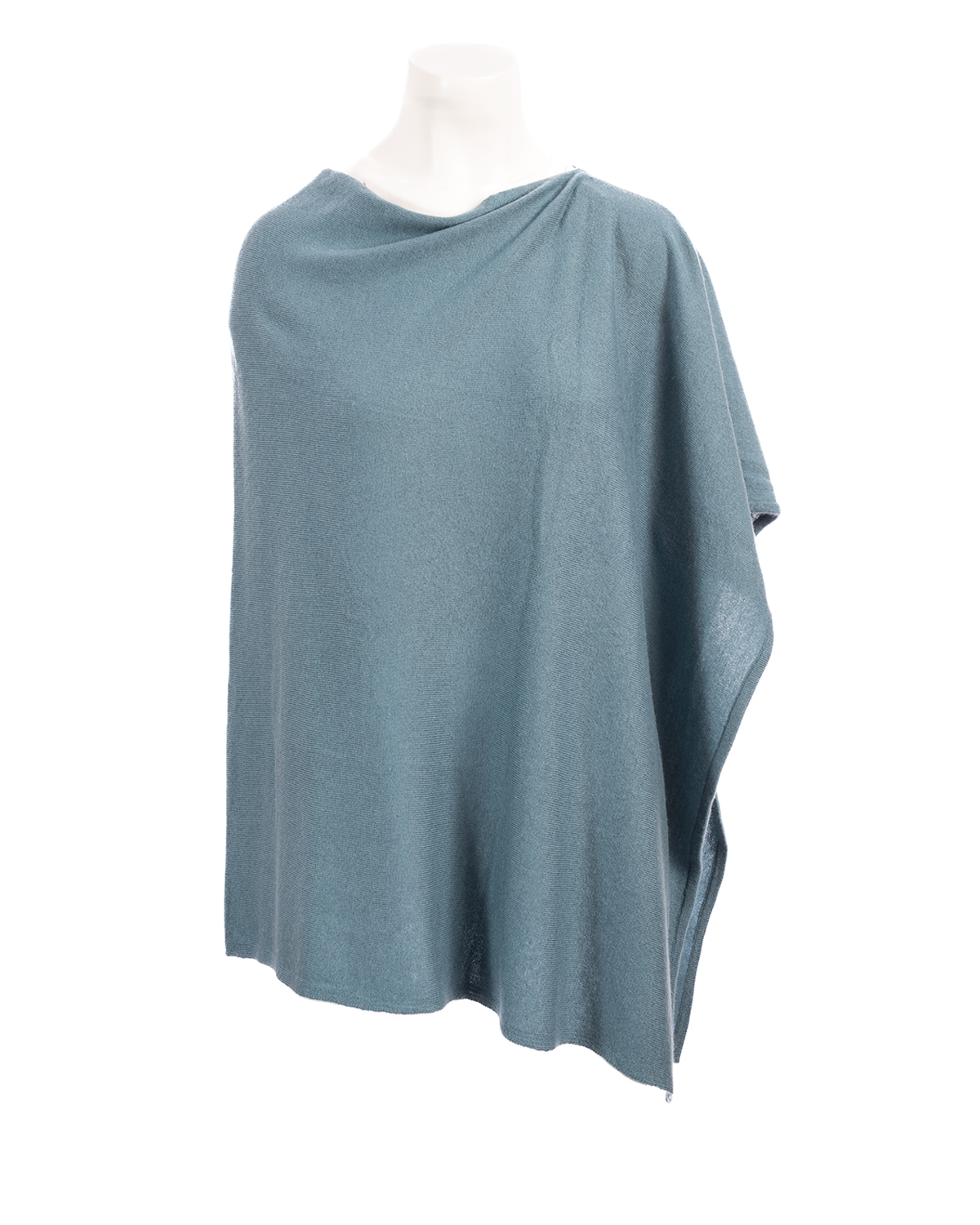 Cashmere Poncho Teal Blue