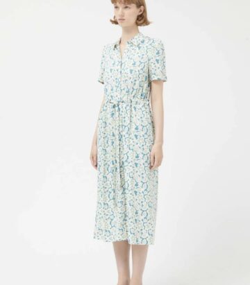 Compania Fantastica Mint floral midi shirt dress