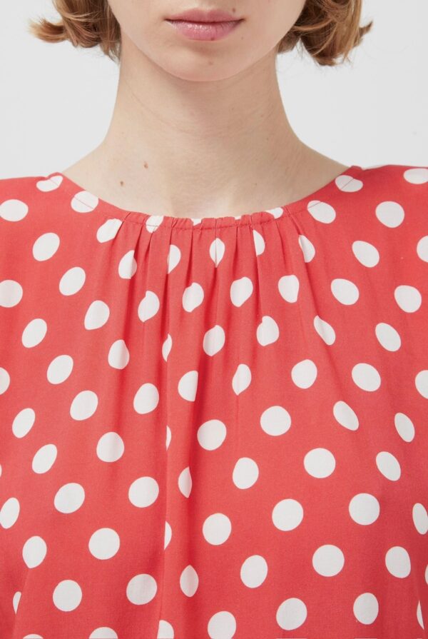Compania Fantastica Red polka dot sleeveless top