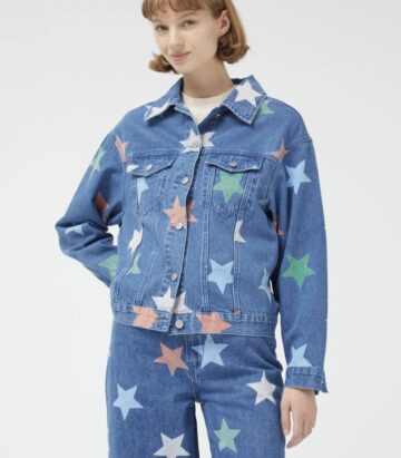 Compania Fantastica Star print denim jacket