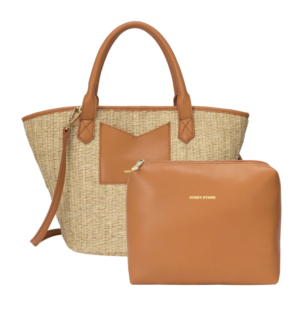 Every Other Large Twin Strap Tote style Bag Tan