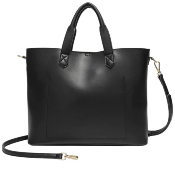 Every Other Twin Strap Twin Pocketed Tote Black