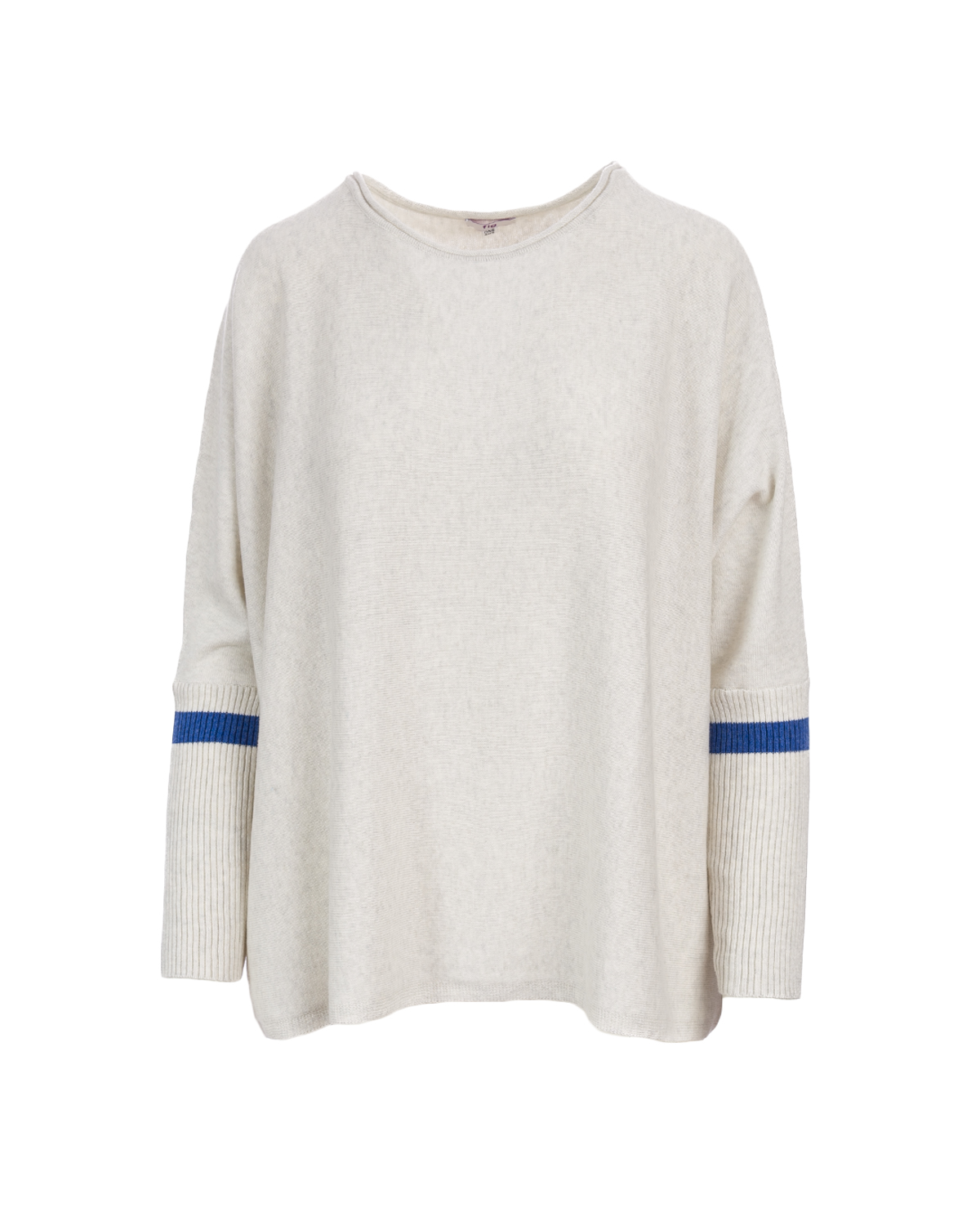 Organic Cotton Tanner Relaxed Knit Natural/Cobalt