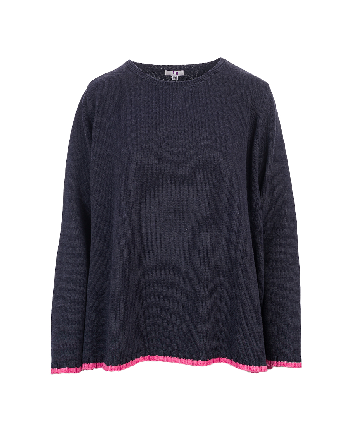 Organic Cotton Rollo Jumper - Navy/ Candy Pink