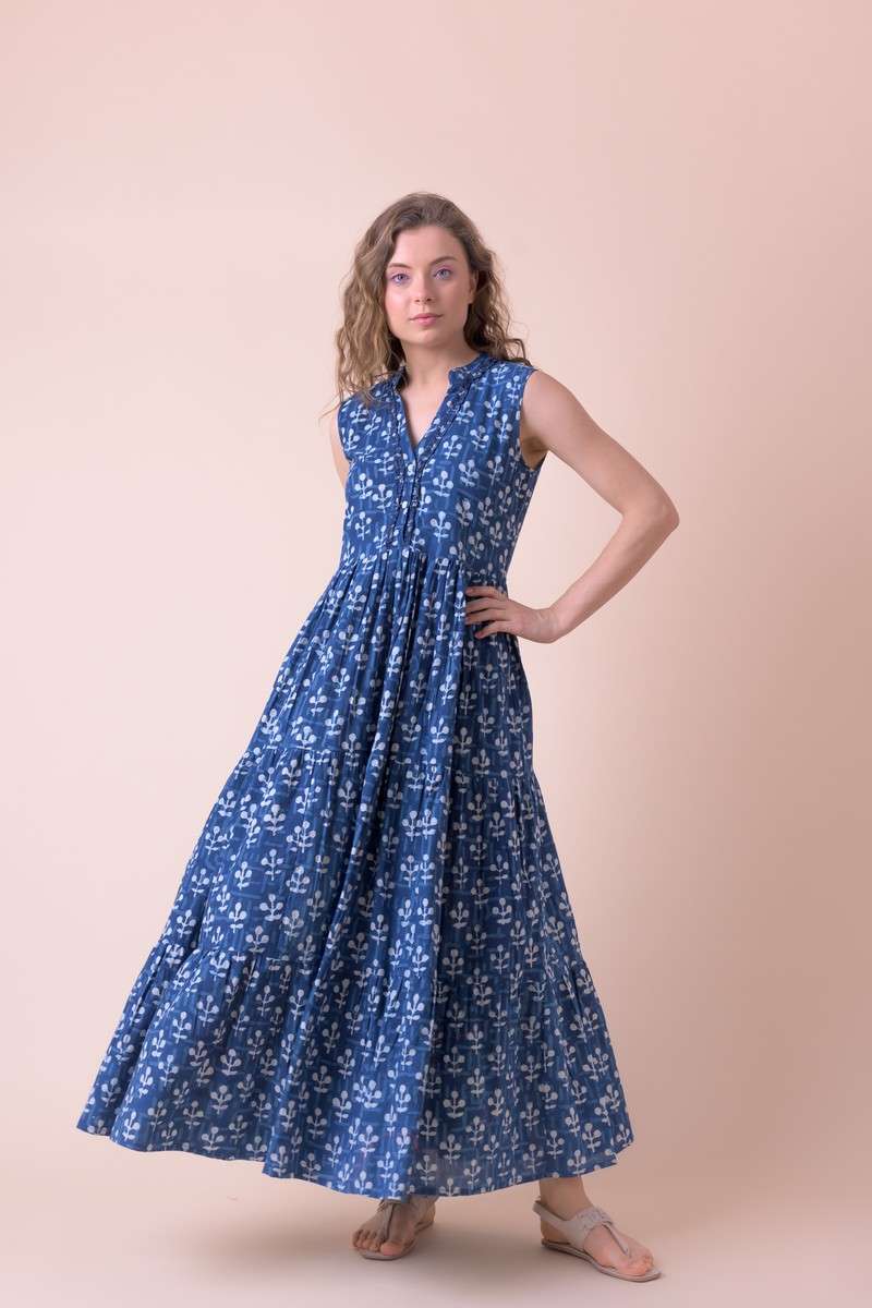 DREAM Organic Cotton Geisha Dress - Hustle Blue