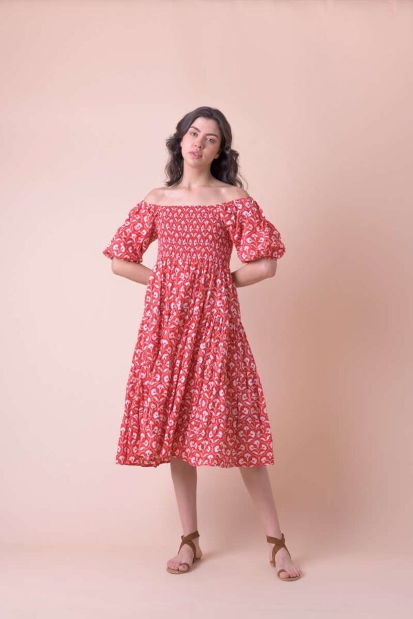 DREAM Organic Cotton WATERFRONT DRESS - KAJRI RED