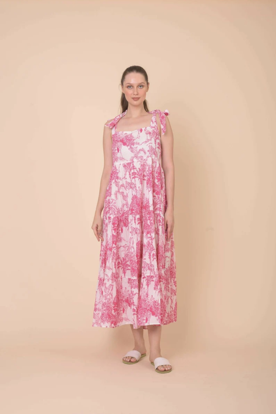 Dream Organic Cotton Capri Dress - Pink Sketch