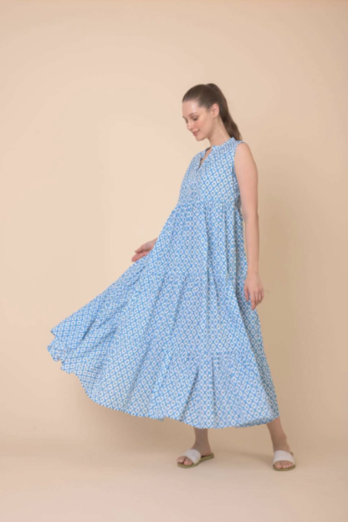 Handprint Dream Apparel Organic Cotton Geisha Dress - Habibi Blue