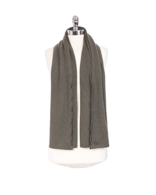 Cashmere Buttoned Poncho Wrap - Sky - Image 3