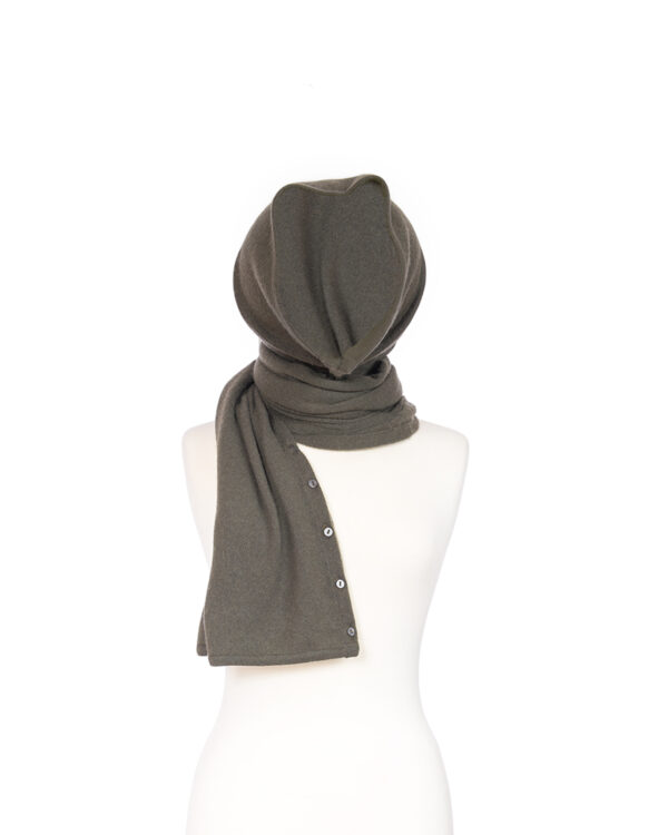 Cashmere Buttoned Poncho Wrap - Sky - Image 7
