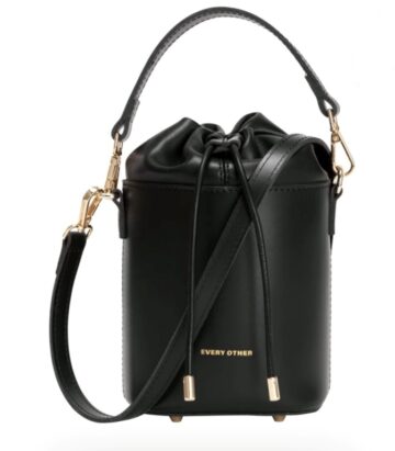 Every Other Small Cylinder Drawstring Bag In Black