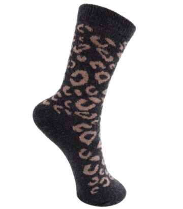Black Colour KALEEN Wool Sock - Dark Grey