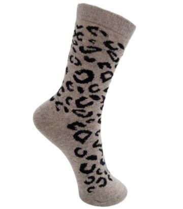 Black Colour KALEEN Wool Sock - Light Grey