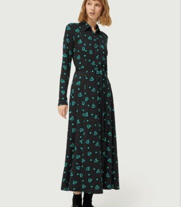 Compania Fantastica 41c/12003 Long shirt dress with green heart