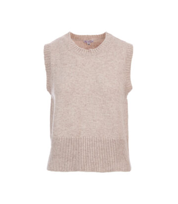 Cashmere Mix Sleeveless Knit - Oatmeal