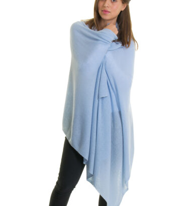 Cashmere Travel Wrap - Pearl Blue