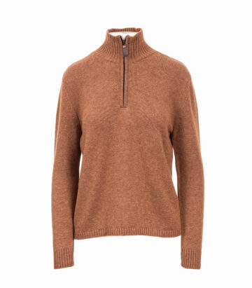 Cashmere Lambswool 1/4 Zip Jumper Almond