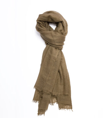 Cashmere Fine Large Scarf Khaki