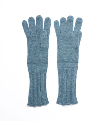 Cashmere Lambswool Gloves - Teal Blue