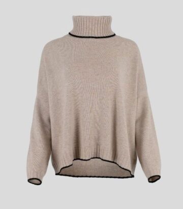 Cashmere Blend Triangle Scarf- Fir Green/Flame