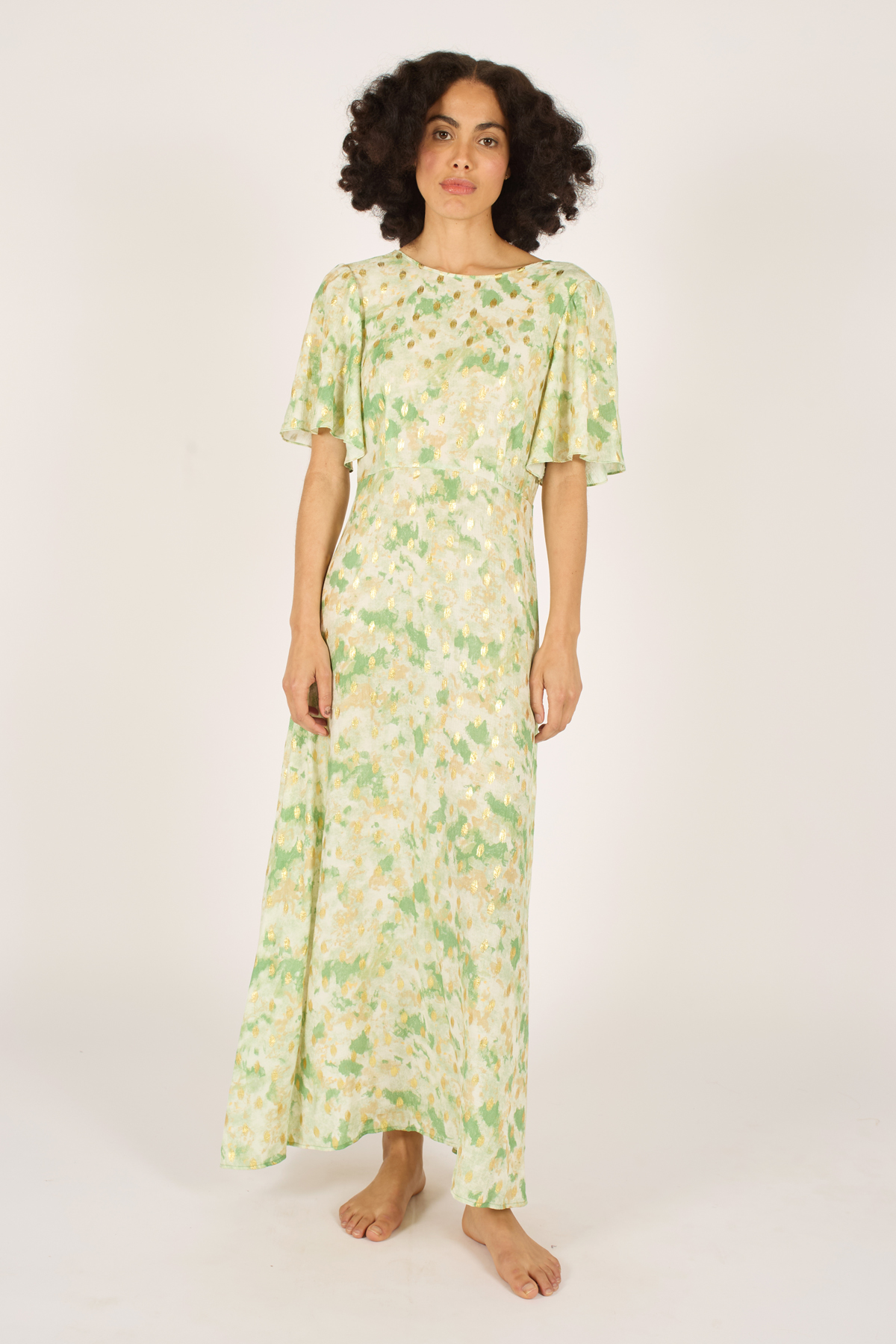 Traffic People Rene Dress Gold Rush Green