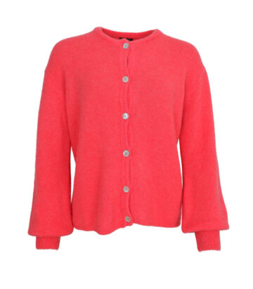Black Colour Alpaca Blend BELLA knit cardigan Red