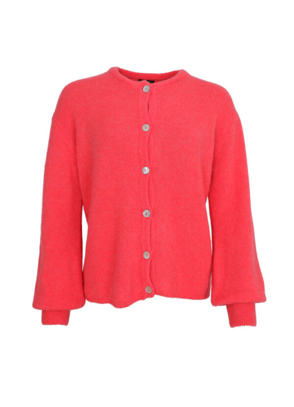 Black Colour Alpaca Blend BELLA knit cardigan Red