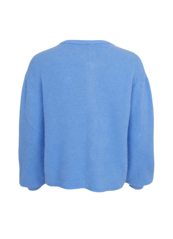 Black Colour Alpaca Blend BELLA knit cardigan Sky Blue