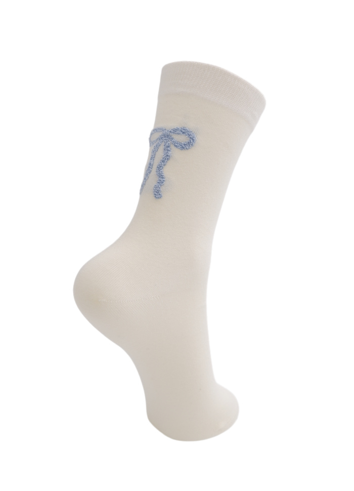 Black Colour DREA bow sock Cream