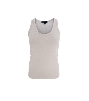 Black Colour Faye Lurex Top Pearl Silver