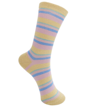Black Colour Brandi Striped Sock Citron