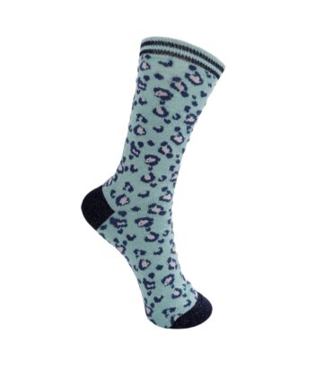 Black Colour Leo Sock Mint Sky