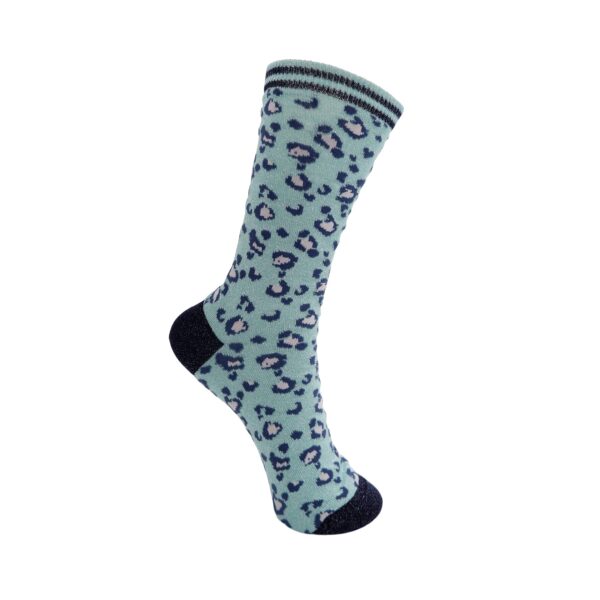 Black Colour Leo Sock Mint Sky