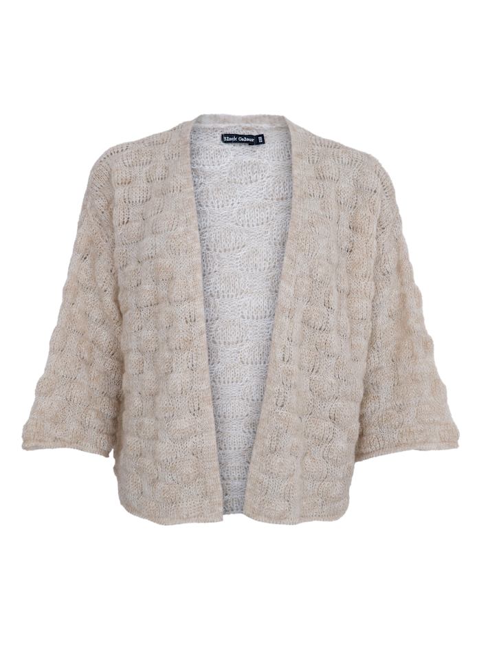 Black Colour Mohair HARRIS knit cardigan Natural