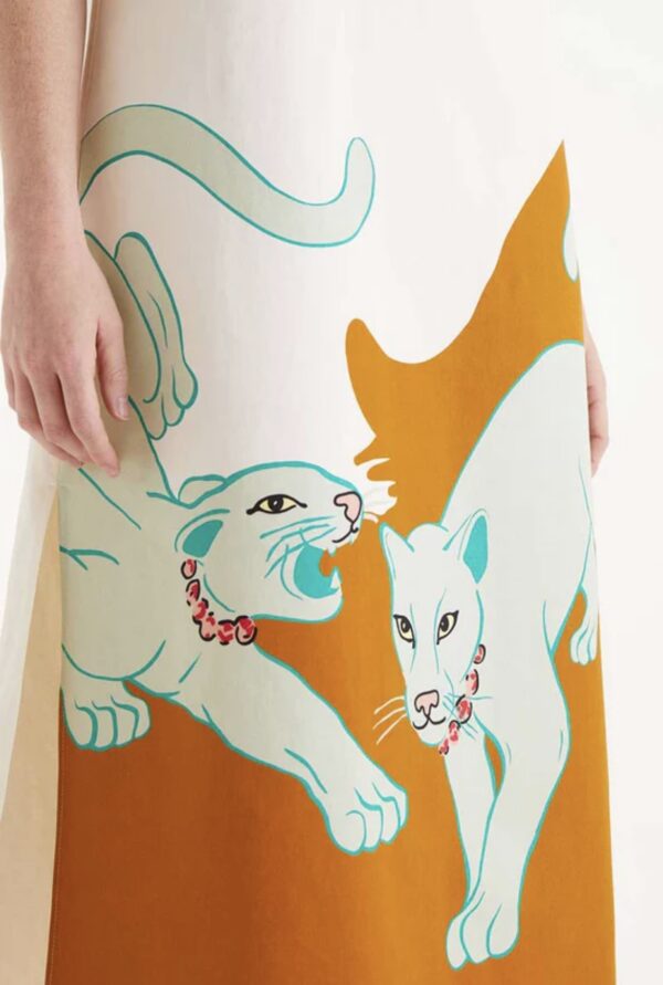 Compania Fantastica Jaguar print midi dress 51c/11047