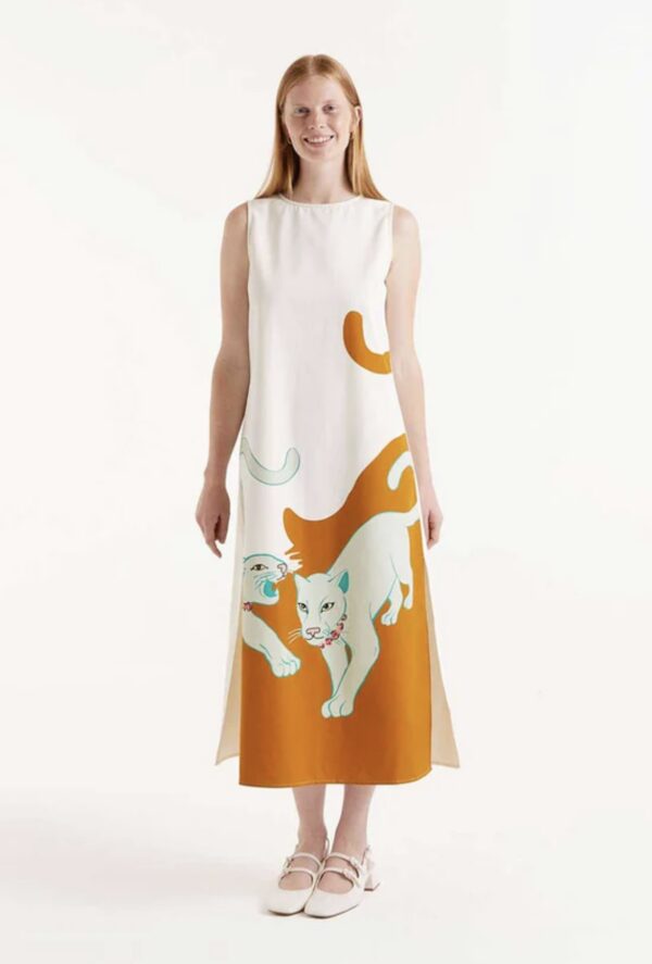Compania Fantastica Jaguar print midi dress 51c/11047