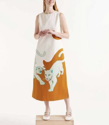 Compania Fantastica Jaguar print midi dress 51c/11047