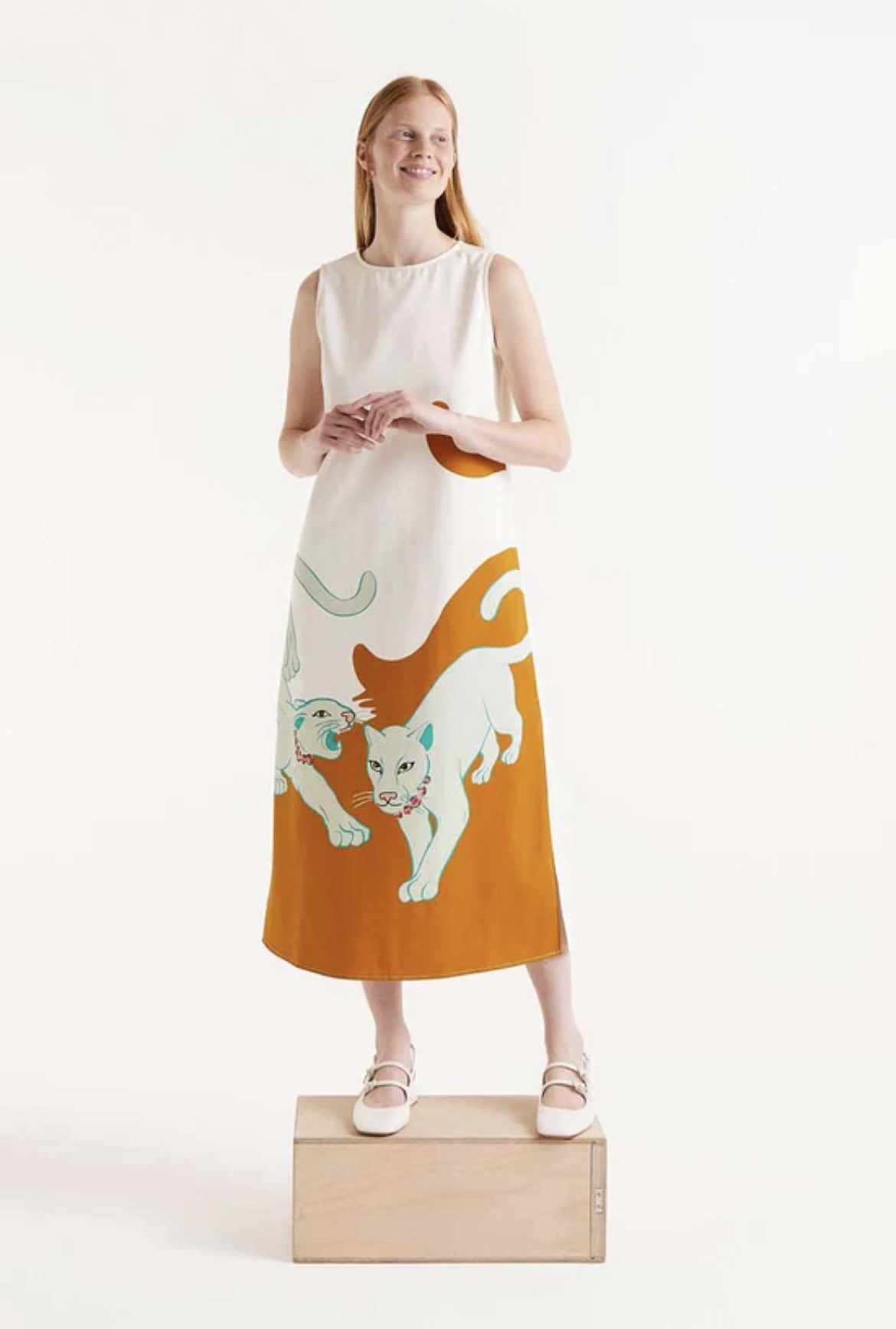 Compania Fantastica Jaguar print midi dress 51c/11047
