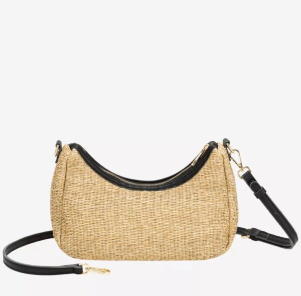 Every Other Soleil Rattan Shoulder Bag Black
