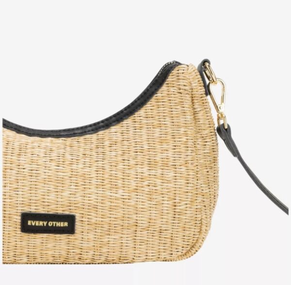 Every Other Soleil Rattan Shoulder Bag Black