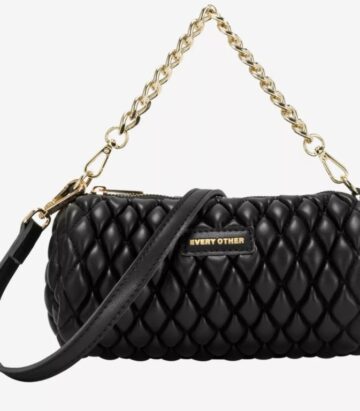 Every Other Verano Quilt Crossbody Bag Black