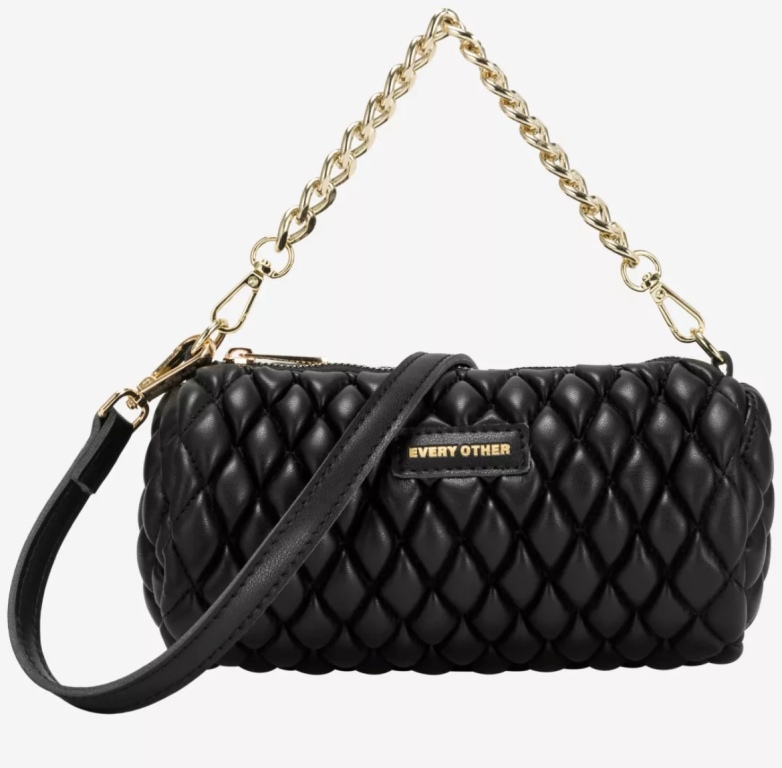 Every Other Verano Quilt Crossbody Bag Black
