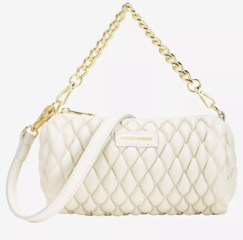 Every Other Verano Quilt Crossbody Bag White