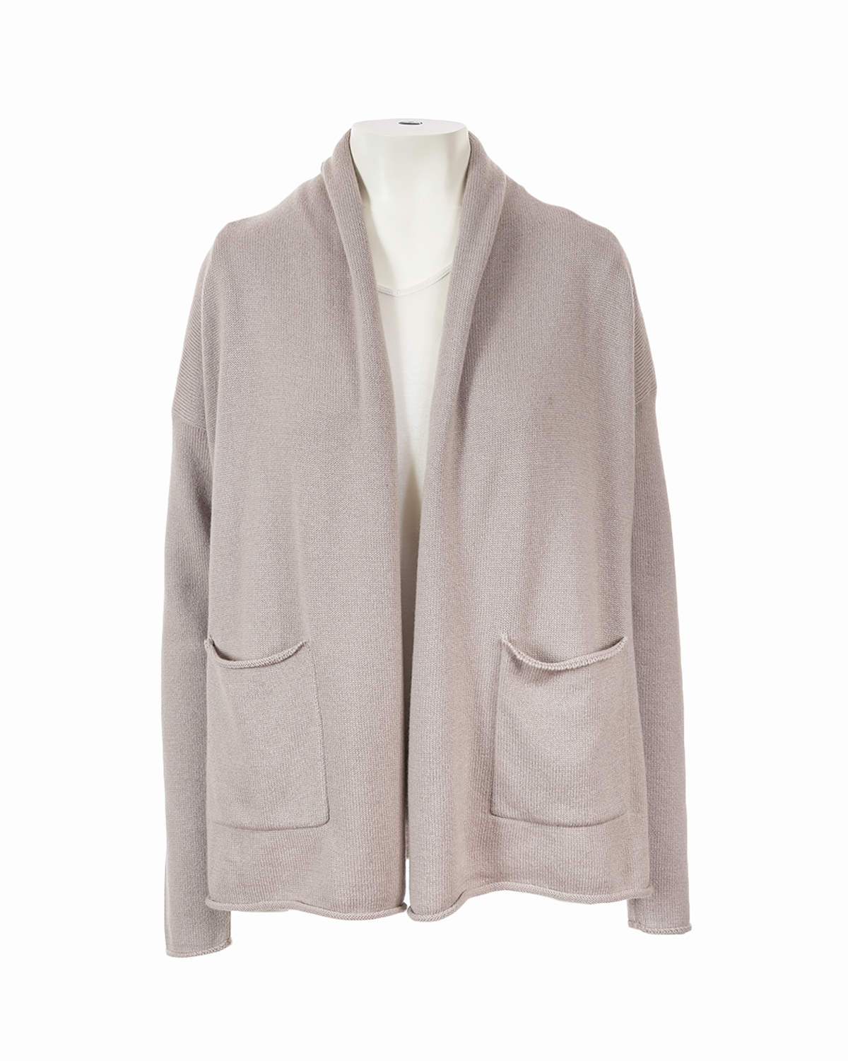 Cashmere Drape Pocket Cardigan - Oatmeal