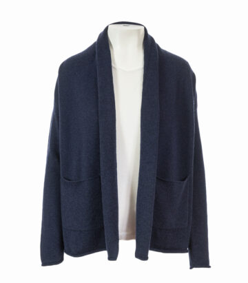 Cashmere Drape Pocket Cardigan - Dark navy