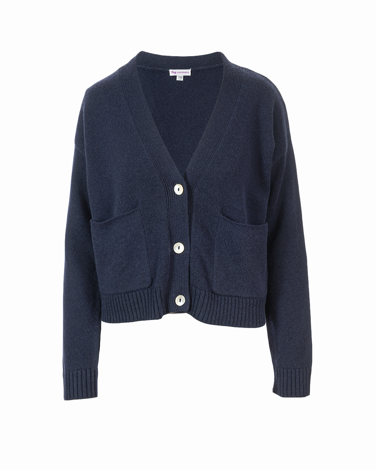 Cashmere & Lamsbwool Blend Two Pocket Cardigan- Dark Navy